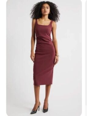(NWOT) Open Edit Bonded Crepe Midi Dress